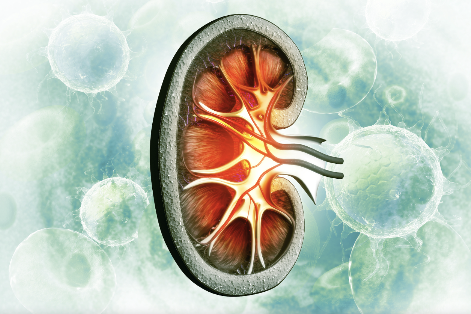 Abstract representing supercharging a kidney